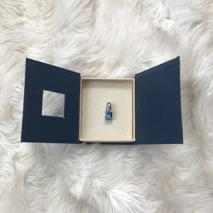Peora 14K White Gold Topaz Pendant- Swiss Blue